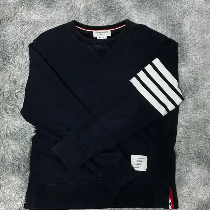 [BUNJANG] Thom Browne Navy 4-Bar Diagonal Sweatshirt Size 3 (L) / 톰브라운 네이비 4-바 사선 3사 맨투맨