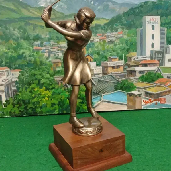 [BUNJANG] Gauntlet Awards Vintage Women's Golf Bronze Statue (34.5cm) / *미국 정품 명품 빈티지 여성 골프 브론즈 조각상((34.5cm)