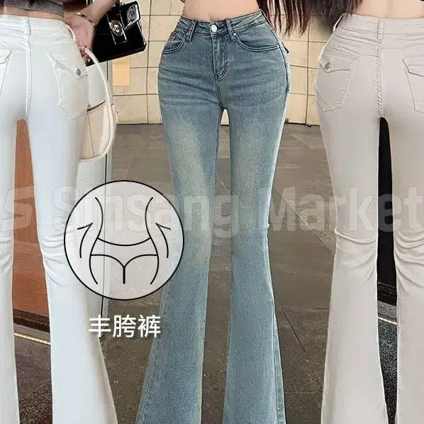 [BUNJANG] Wellypad 69056 Mid-Rise Bootcut Denim Jeans / [빠른발송] 웰리패드청바지 육9056 골반뽕 부츠컷 데님팬츠 기본