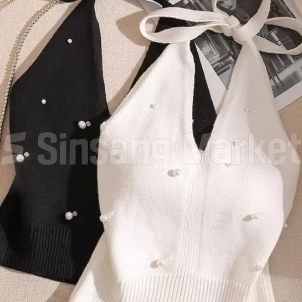 [BUNJANG] Halterneck Knit Top / [빠른발송] 뉴진주나시 홀터넥 니트