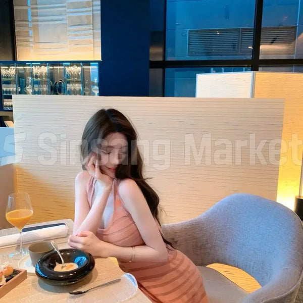 [BUNJANG] Sleeveless See-Through Mini Knit Top / [빠른발송] 무빙원피스 미니 시스루 니트 나시 유넥 라운드