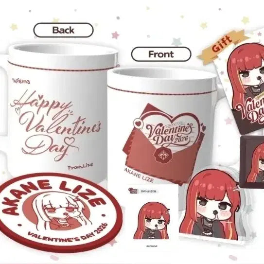 [BUNJANG] StellaLive Valentine AkaneRise Set, Keycaps, and Sticker Set / 스텔라이브 발렌타인 아카네리제 세트,키캡,띠부띠부씰