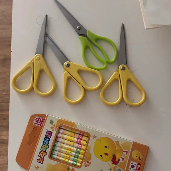 [BUNJANG] HB Pencil Set and Scissors Bundle / 학용품 세트 일괄판매 가위4개 HB연필세트 문구류