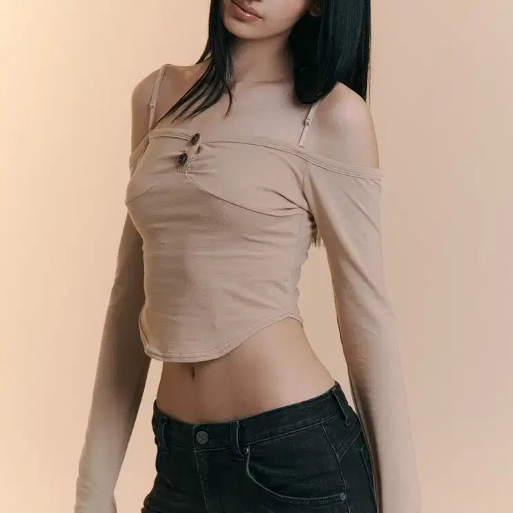 [BUNJANG] Please Follow Dahlia Button Top / 플노팔 달리아 버튼 탑