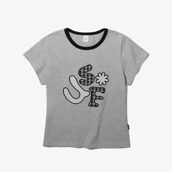 [BUNJANG] Urban Stuff Check Dot Applique T-shirt (Melange) / 어반스터프 체크 도트 아플리케 티 (멜란지)