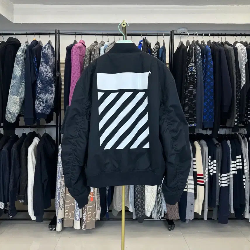 [BUNJANG] Off-White MA-1 Bomber Jacket Black XL / (백화점판)(XL) 오프화이트 MA-1 봄버 자켓 블랙
