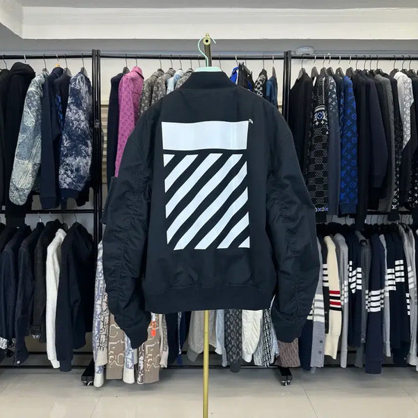 [BUNJANG] Off-White MA-1 Bomber Jacket Black XL / (백화점판)(XL) 오프화이트 MA-1 봄버 자켓 블랙