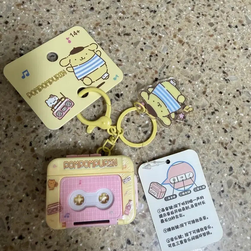 [BUNJANG] Pompompurin Cassette Tape Voice Recorder Keychain / 폼폼푸린 카세트 녹음기 키링