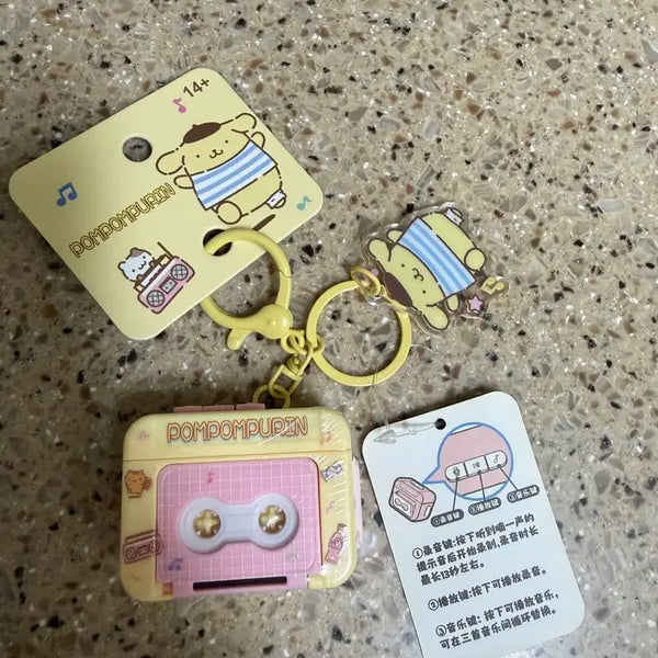 [BUNJANG] Pompompurin Cassette Tape Voice Recorder Keychain / 폼폼푸린 카세트 녹음기 키링