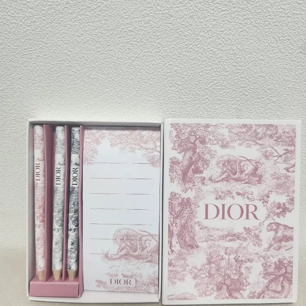 [BUNJANG] Dior Limited Edition Colored Pencils & Pink Memo Pad Set with Shopping Bag / [미사용&새제품] 디올 한정판 색연필& 디올 핑크 메모지 세트+디올 쇼핑백