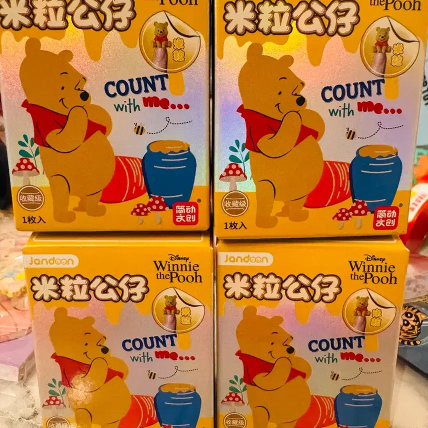 [BUNJANG] Disney Winnie the Pooh Mini Rice Grain Figures Set of 4 (Sealed) / 미개봉) 디즈니 곰돌이 푸 미니 쌀알 피규어 4개 세트