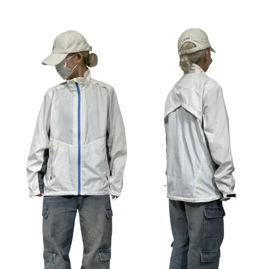 [BUNJANG] Nike White Side Line Track Jacket M / 나이키 화이트 바람막이 사이드 라인 트랙 자켓 M