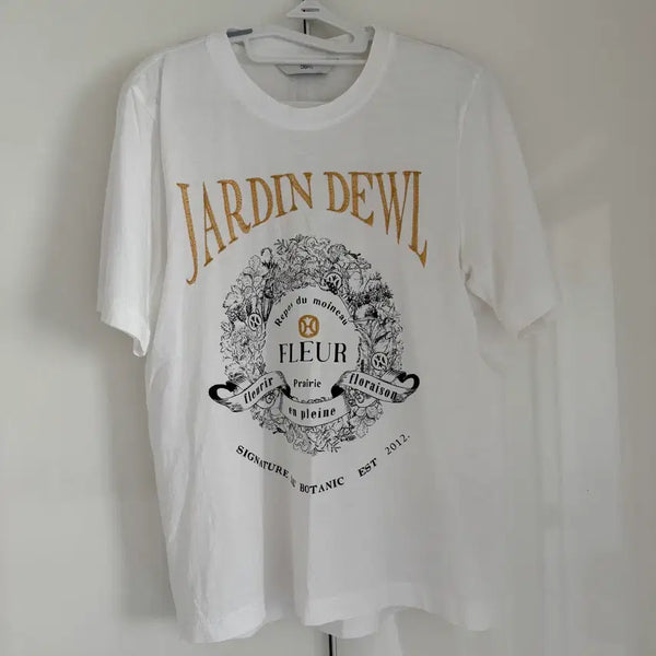 [BUNJANG] DUEL Flower Printing Silky Cotton Short-Sleeve T-shirt / 듀엘 플라워프린팅실키코튼 반팔티셔츠