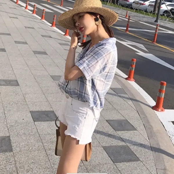 [BUNJANG] Ribontie Blue Bear White Denim Shorts S / 새상품)리본타이 블루베어 화이트 데님 숏팬츠 S