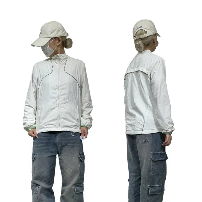 [BUNJANG] Nike White Windbreaker Track Jacket L / 나이키 화이트 바람막이 트랙 자켓 L