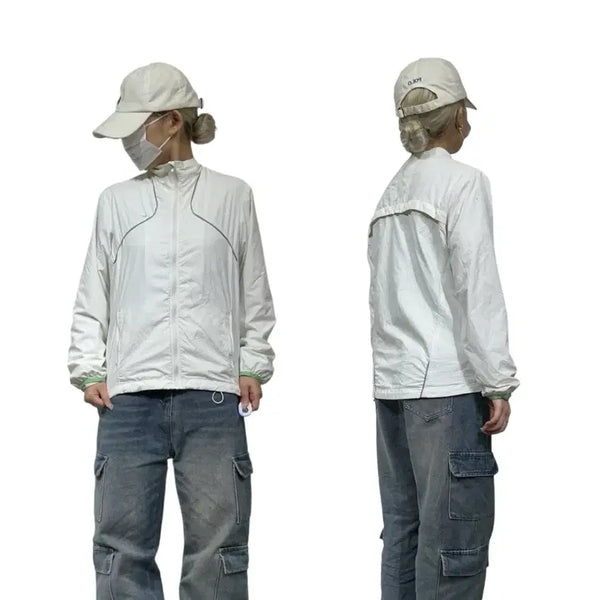 [BUNJANG] Nike White Windbreaker Track Jacket L / 나이키 화이트 바람막이 트랙 자켓 L