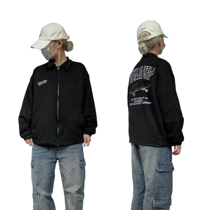 [BUNJANG] Vintage Japanese Black MA-1 Bomber Jacket / 일본 빈티지 블랙 마원 봄버 자켓 항공 잠바 M