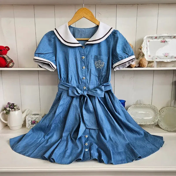 [BUNJANG] Secret Honey Sailor Denim Dress / Secret Honey(시크릿허니) 세일러 데님 원피스
