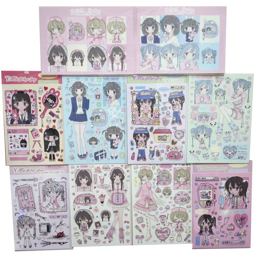 [BUNJANG] YAO Sticker Shop Character Seal Stickers Set / YAO 스티커샵 스티커 10장 원가 이하 판매 캐릭터 씰스 다꾸