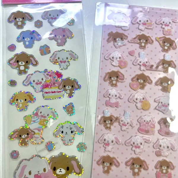 [BUNJANG] Sugar Bunnies Hologram Felt Sticker Set / 슈가바니즈 스티커