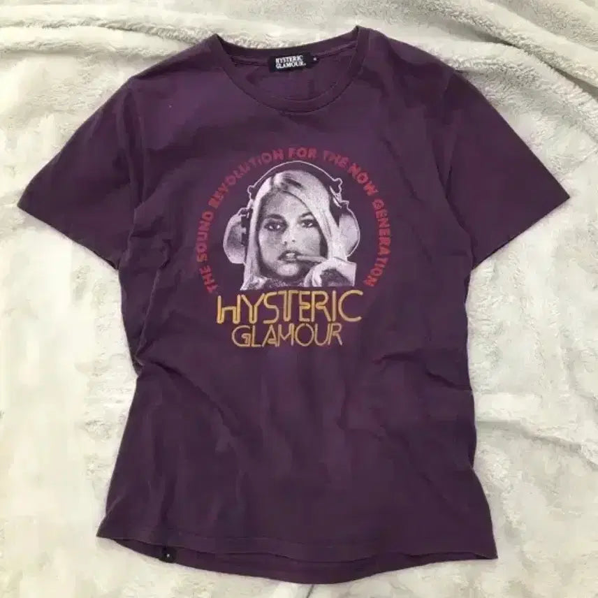 [BUNJANG] Hysteric Glamour Hysteric Girl Purple Short Sleeve T-Shirt / 히스테릭글래머 히스걸 퍼플 반팔 티셔츠