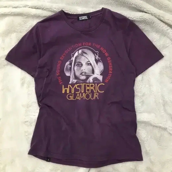 [BUNJANG] Hysteric Glamour Hysteric Girl Purple Short Sleeve T-Shirt / 히스테릭글래머 히스걸 퍼플 반팔 티셔츠