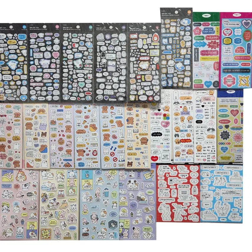 [BUNJANG] Sealed Sticker Set (24 Sheets) - Lettering & Deco Style / 씰스티커 24장 원가 이하 판매 먼슬리 추천 레터링 꾸미기 주접 다꾸 폴꾸