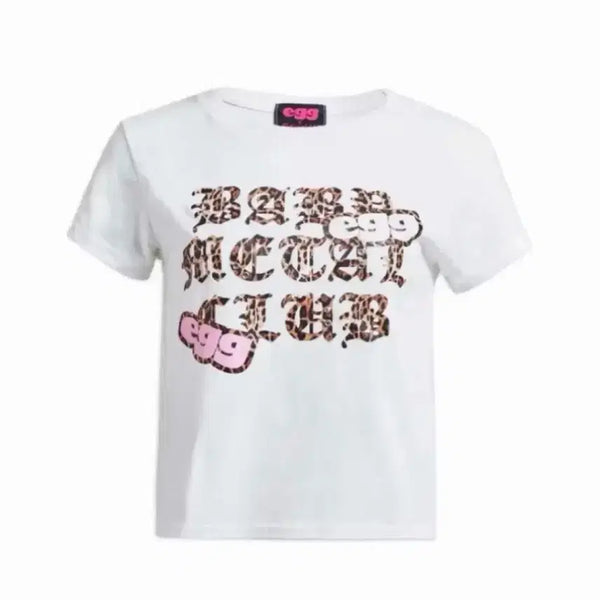 [BUNJANG] Baby Metal Club Sticker T-Shirt White Egg / 베메클 베이비메탈클럽 스티커 티셔츠 화이트 에그