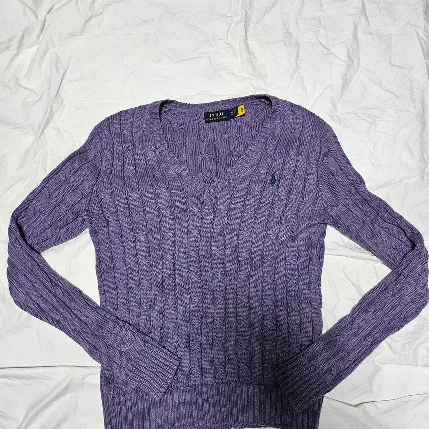[BUNJANG] Polo Ralph Lauren Crewneck Knit Purple XS / 폴로랄프로렌 크루넥 니트 퍼플 XS