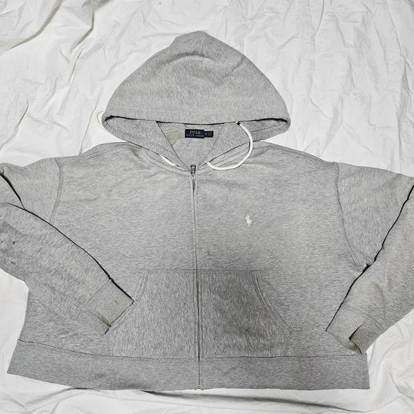 [BUNJANG] Polo Ralph Lauren Cropped Hooded Zip-Up Hoodie - Size M / 폴로랄프로렌 크롭 후드 집업 후디 M