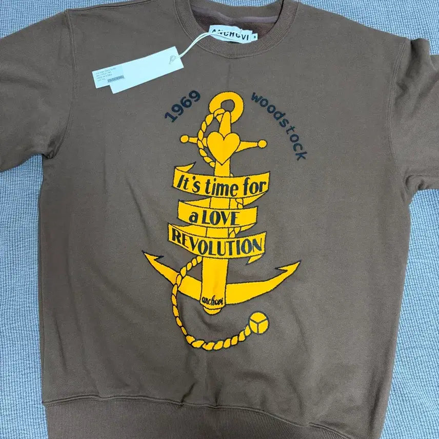 [BUNJANG] Anchovi Sweatshirt Brown Size M / (새상품) 앤초비 anchovi 스웻셔츠 맨투맨 브라운 m사이즈