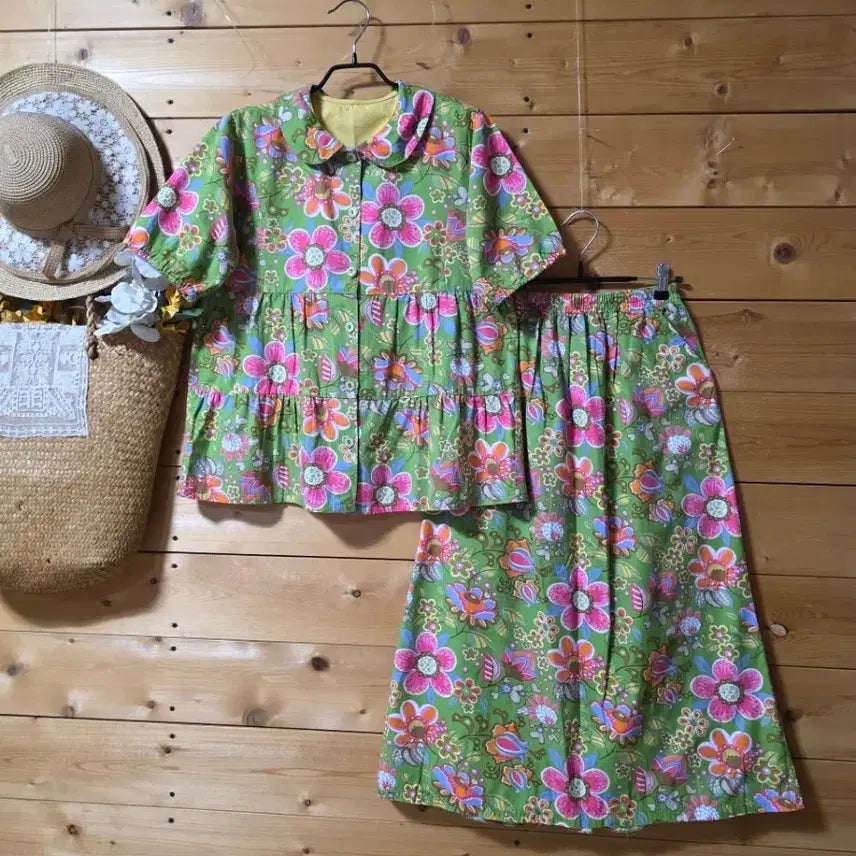 [BUNJANG] Oil Release Shirt Skirt Set / 미사용. 오일릴리스탈 셔츠치마(세트)