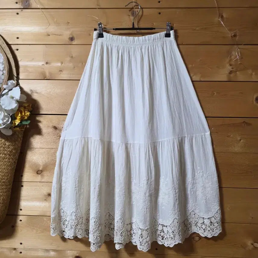 [BUNJANG] Women's Inner Skirt - Cotton Blend, Elastic Waistband (Fits 55-77) / 속치마