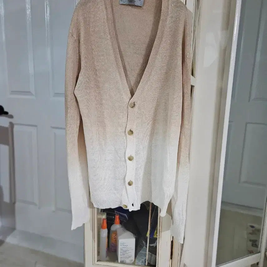 [BUNJANG] Michael Kors 100% Linen Knit Cardigan Beige / 마이클 코어스 린넨100 니트 가디건 베이지