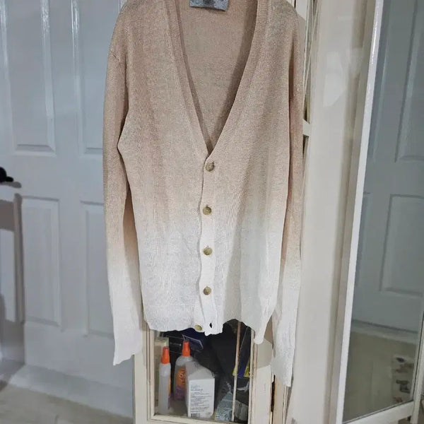 [BUNJANG] Michael Kors 100% Linen Knit Cardigan Beige / 마이클 코어스 린넨100 니트 가디건 베이지