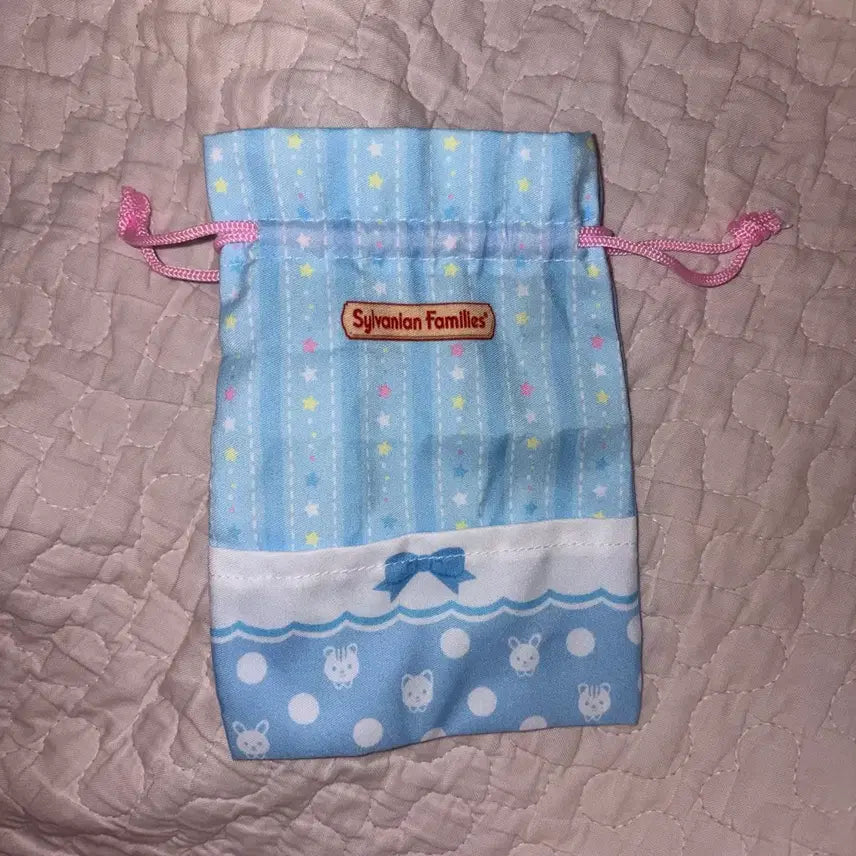 [BUNJANG] Sylvanian Families Pouch Blue Gacha String / 실바니안 패밀리 파우치 블루 가챠 스트링