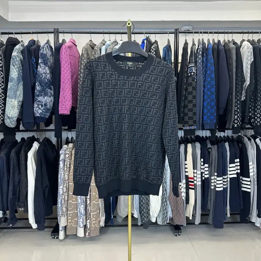 [BUNJANG] Fendi FF Logo Knit Black Size 50 / (백화점판)(50) 펜디 FF로고 니트 블랙
