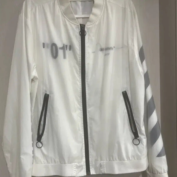 [BUNJANG] MENKOLA White Zip-Up Windbreaker Jacket XXL / MENKOLA 화이트 집업 바람막이 XXL