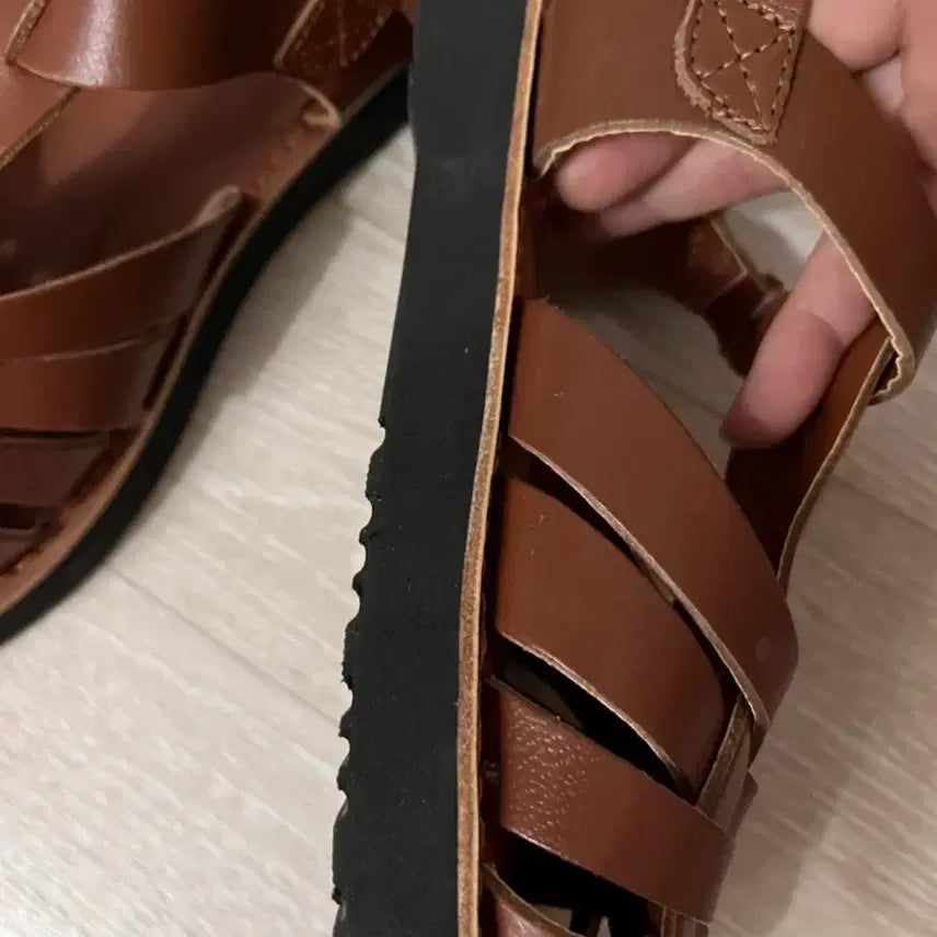 [BUNJANG] Brown Leather Sandals / 샌들