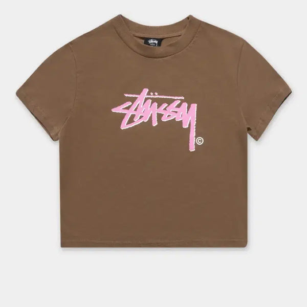[BUNJANG] Stussy Big Logo Shadow Stock Women's Slim Fit Short Sleeve T-Shirt / 스투시 빅 로고 쉐도우 스톡 여성 슬림핏 반팔 티셔츠