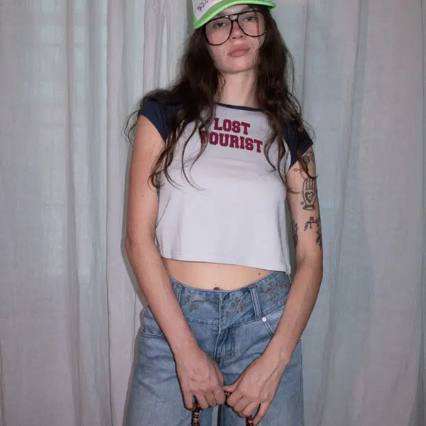 [BUNJANG] Sculptor Lost Tourist Raw Dusty Navy T-Shirt / 스컬프터 lost tourist tee raw dusty navy 로스트 투어리스트 티셔츠