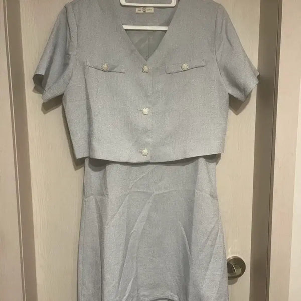 [BUNJANG] Sky Blue Tweed Setup Suit / (새상품)하늘색 트위드 셋업