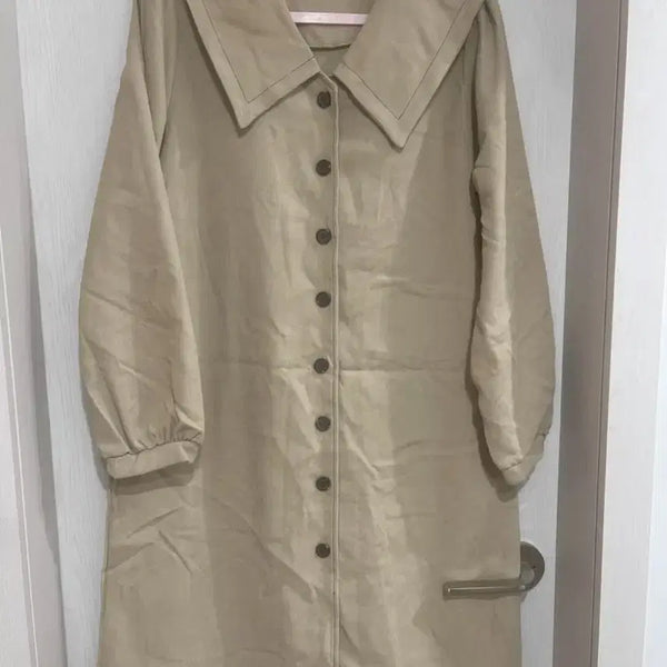 [BUNJANG] Beige Sailor Collar Dress / (새상품)베이지 세일러 카라 원피스