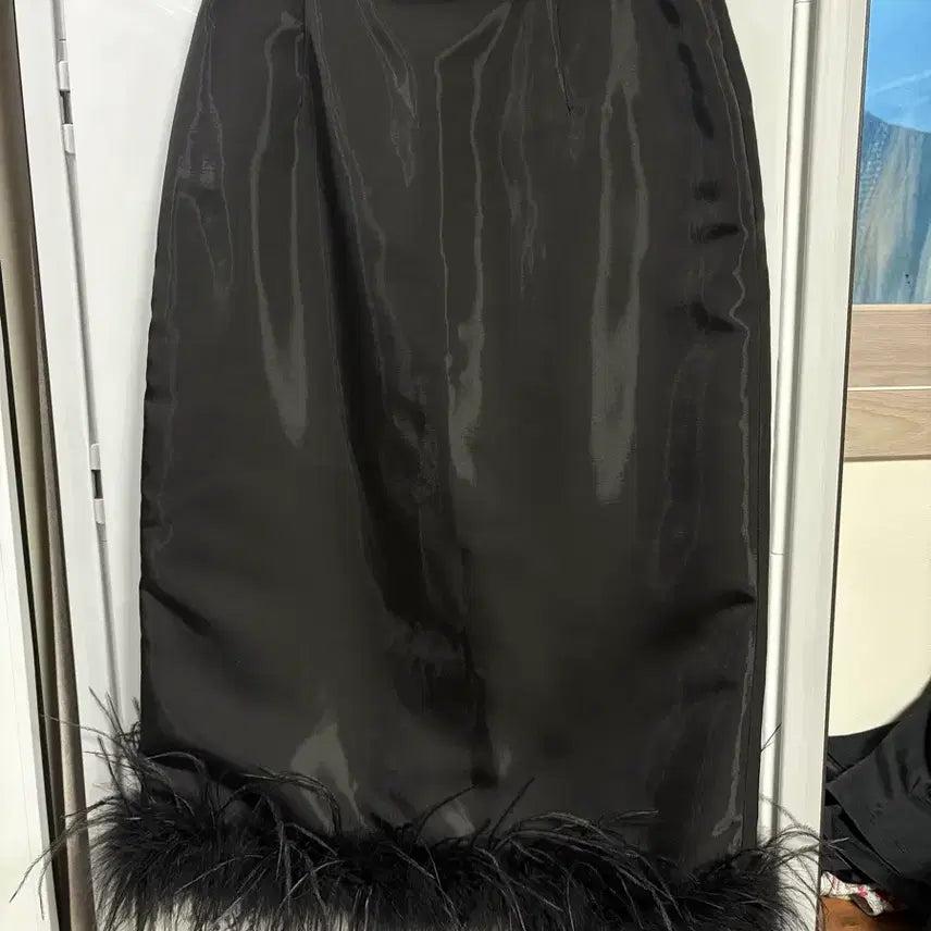 [BUNJANG] Feather Midi Skirt / 문선 깃털 스커트