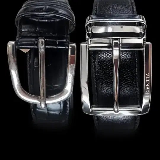 [BUNJANG] LICENTIA Men's Leather Belt Set (Crocodile Pattern & Saffiano Pattern) / LICENTIA 남성 가죽 벨트 (100/115, 105/120)