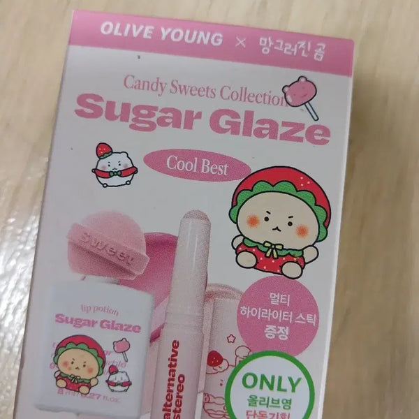 [BUNJANG] Alternative Stereo Strawberry Cream Ball Pink Gleaming Multi Highlighter Stick Set - Mang-Gom Edition / 급처분)얼터너티브스테레오 딸기크림볼 핑크글리밍 멀티하이라이터스틱세트 망곰에디션