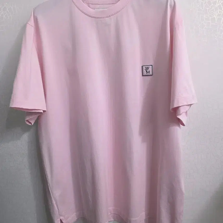 [BUNJANG] Wooyoungmi Pink Cotton Back Logo T-Shirt Size 52 / 우영미 핑크 코튼 백로고 티셔츠 25W 52size