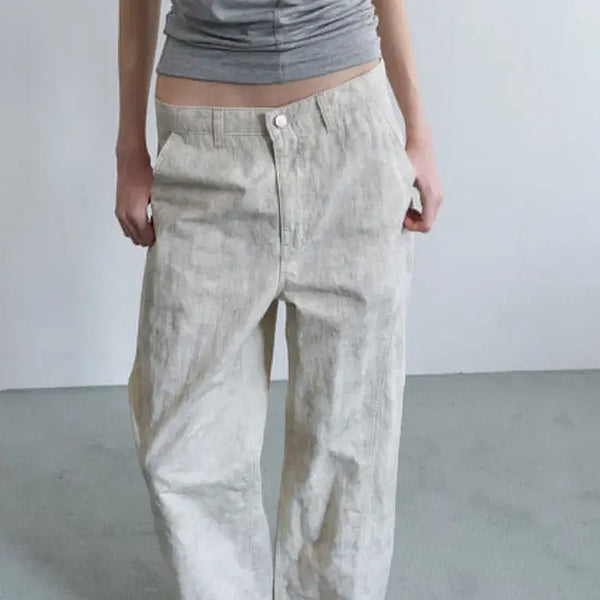 [BUNJANG] Overdue Flare Vintage Curved Two-Tone Denim Pants (Size S) / 오버듀플레어 빈티지 커브드 투톤 데님 S