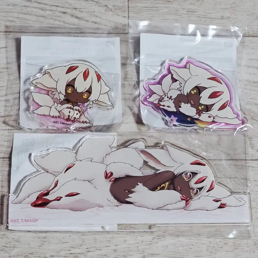 [BUNJANG] Made in Abyss Maina Faputa Set of 3 Acrylic Stands / [일괄 가격] 메이드 인 어비스 메인어 파프타 쿠지 아크릴 스탠드 3종