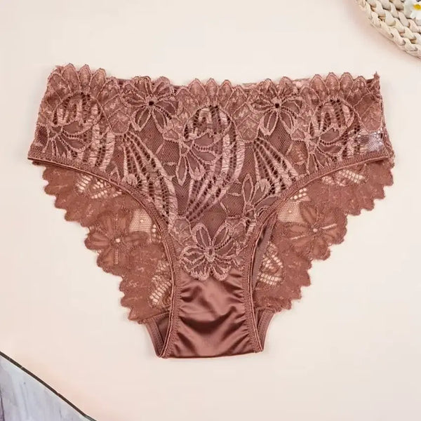 [BUNJANG] Brown Lace Panties - Size 77 / 브라운 레이스 팬티 77사이즈